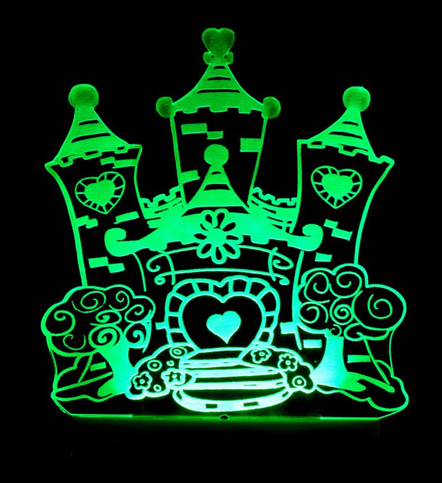 Princess Castle - 3D LED Night Light 7 Colours + Remote Control - Kustombox