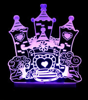 Princess Castle - 3D LED Night Light 7 Colours + Remote Control - Kustombox