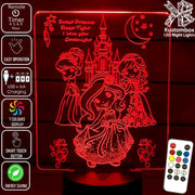 Princess Castle 3D LED Night Light 7 Colours + Remote Control - Kustombox
