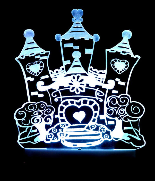 Princess Castle - 3D LED Night Light 7 Colours + Remote Control - Kustombox