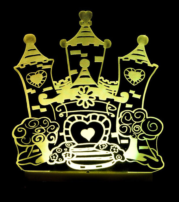 Princess Castle - 3D LED Night Light 7 Colours + Remote Control - Kustombox