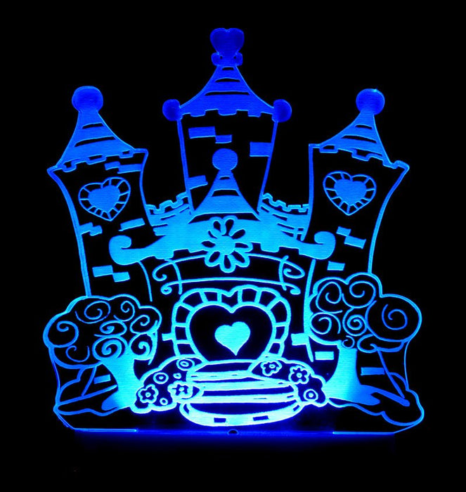 Princess Castle - 3D LED Night Light 7 Colours + Remote Control - Kustombox
