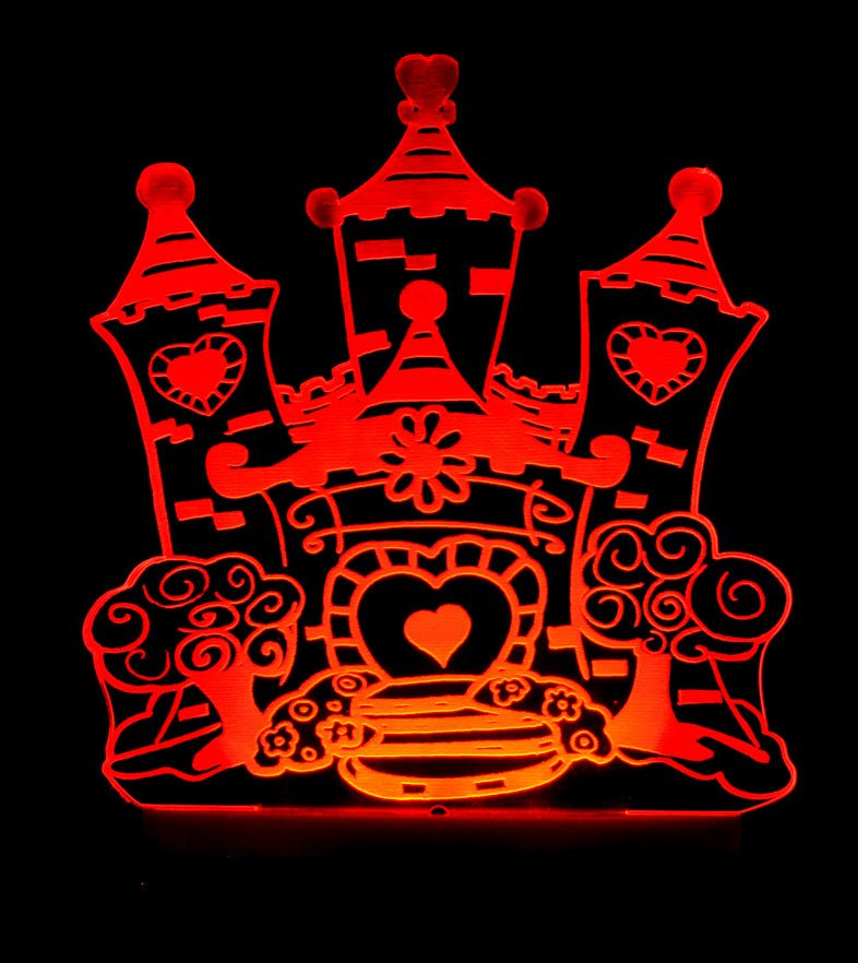 Princess Castle - 3D LED Night Light 7 Colours + Remote Control - Kustombox