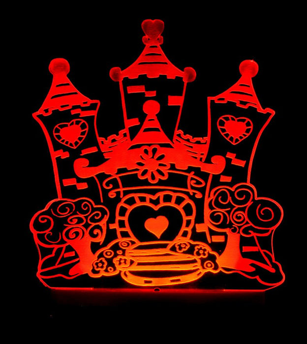 Princess Castle - 3D LED Night Light 7 Colours + Remote Control - Kustombox