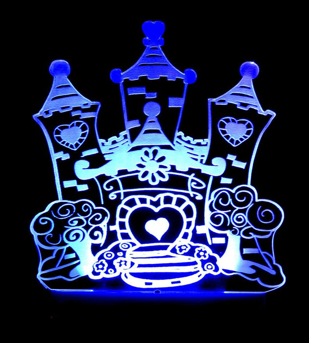 Princess Castle - 3D LED Night Light 7 Colours + Remote Control - Kustombox