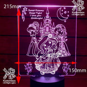 Princess Castle 3D LED Night Light 7 Colours + Remote Control - Kustombox