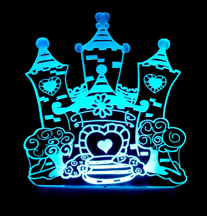 Princess Castle - 3D LED Night Light 7 Colours + Remote Control - Kustombox