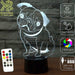 PUG Dog 3D LED Night Light 7 Colours + Remote Control - Kustombox