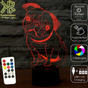 PUG Dog 3D LED Night Light 7 Colours + Remote Control - Kustombox