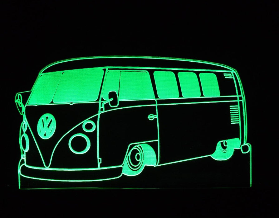 Retro Kombi 60's Classic volkswagon LED Night Light 7 Colours + Remote Control - Kustombox