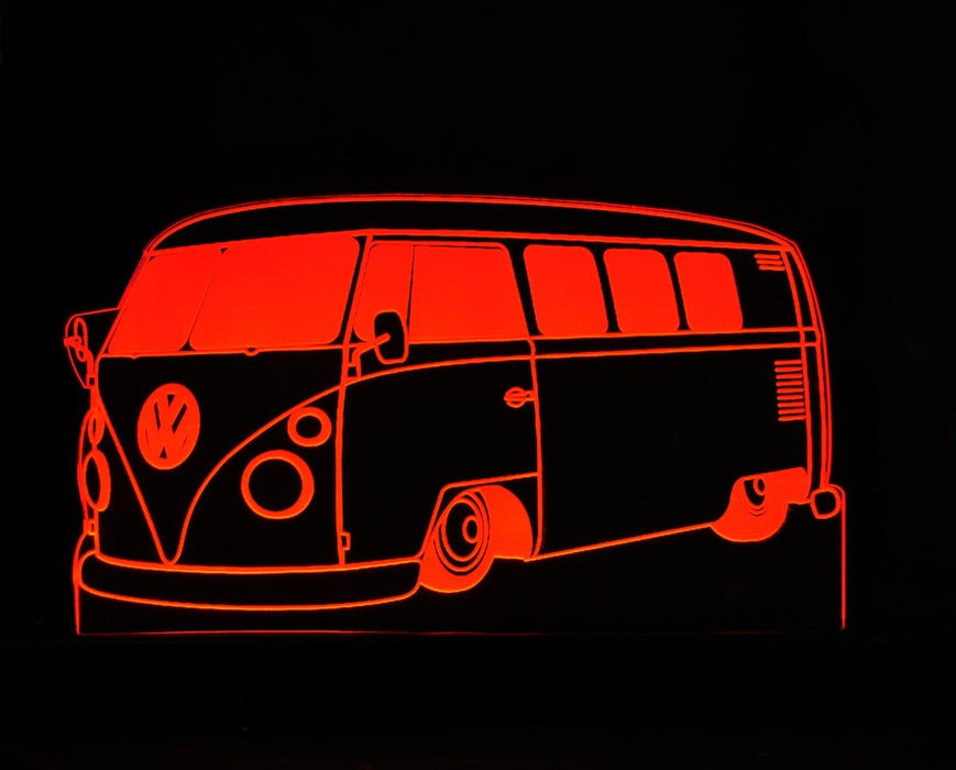 Retro Kombi 60's Classic volkswagon LED Night Light 7 Colours + Remote Control - Kustombox