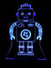 Robot Personalised Name - 3D LED Night Light 7 Colours + Remote Control - Kustombox