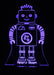 Robot Personalised Name - 3D LED Night Light 7 Colours + Remote Control - Kustombox