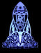 Rocket Space Ship Personalised Name - 3D LED Night Light 7 Colours + Remote Control - Kustombox
