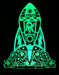 Rocket Space Ship Personalised Name - 3D LED Night Light 7 Colours + Remote Control - Kustombox