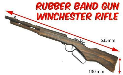 Rubber Band Gun Winchester Rifle Timber Gun Launcher Wooden Toy BRAND NEW - Kustombox