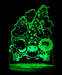 Safari Jungle Animals Personalised Name Light 3D LED Night Light 7 Colours + Remote Control - Kustombox