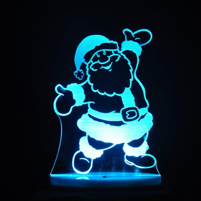 Santa Claus Christmas Light 3D LED Night Light 7 Colours + Remote Control - Kustombox xmas