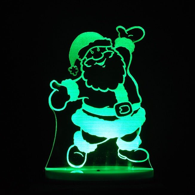 Santa Claus Christmas Light 3D LED Night Light 7 Colours + Remote Control - Kustombox xmas