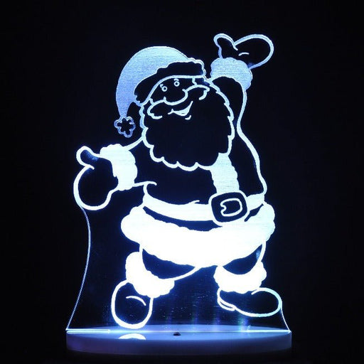 Santa Claus Christmas Light 3D LED Night Light 7 Colours + Remote Control - Kustombox xmas