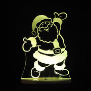 Santa Claus Christmas Light 3D LED Night Light 7 Colours + Remote Control - Kustombox xmas