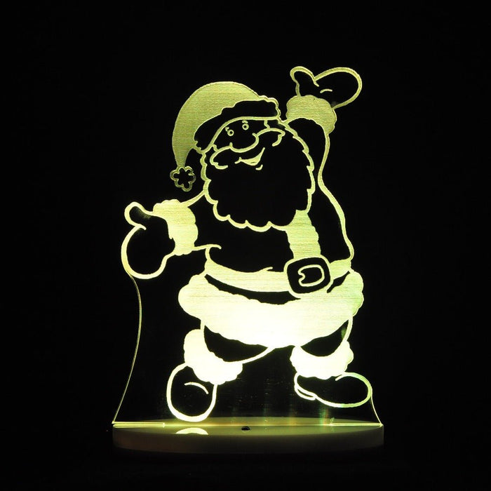 Santa Claus Christmas Light 3D LED Night Light 7 Colours + Remote Control - Kustombox xmas