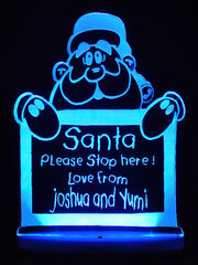 Santa Claus Please Stop Here Christmas Light 3D LED Night Light 7 Colours + Remote Control - Kustombox