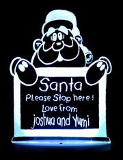 Santa Claus Please Stop Here Christmas Light 3D LED Night Light 7 Colours + Remote Control - Kustombox