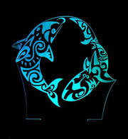Shark and Dolphin Kiwi Art - 3D LED Night Light 7 Colours + Remote Control - Kustombox