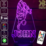 SKATE BOARD PERSONALISED NAME 3D LED Night Light 7 Colours + Remote Control - Kustombox