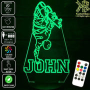 SKATE BOARD PERSONALISED NAME 3D LED Night Light 7 Colours + Remote Control - Kustombox