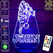 SKATE BOARD PERSONALISED NAME 3D LED Night Light 7 Colours + Remote Control - Kustombox