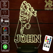 SKATE BOARD PERSONALISED NAME 3D LED Night Light 7 Colours + Remote Control - Kustombox