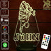 SKATE BOARD PERSONALISED NAME 3D LED Night Light 7 Colours + Remote Control - Kustombox