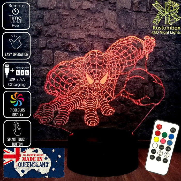 SPIDERMAN AVENGERS LED Night Light 7 Colours + Remote Control - Kustombox