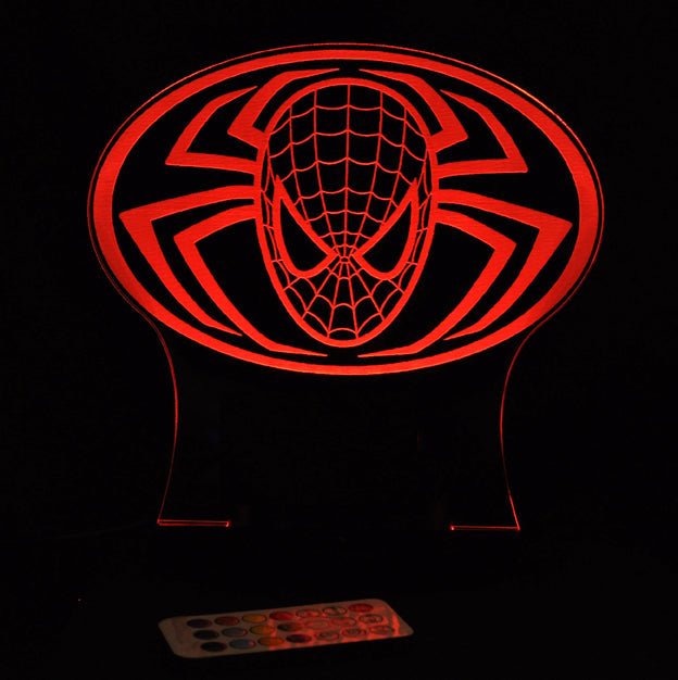 Spiderman Personalised Name - 3D LED Night Light 7 Colours + Remote Control - Kustombox