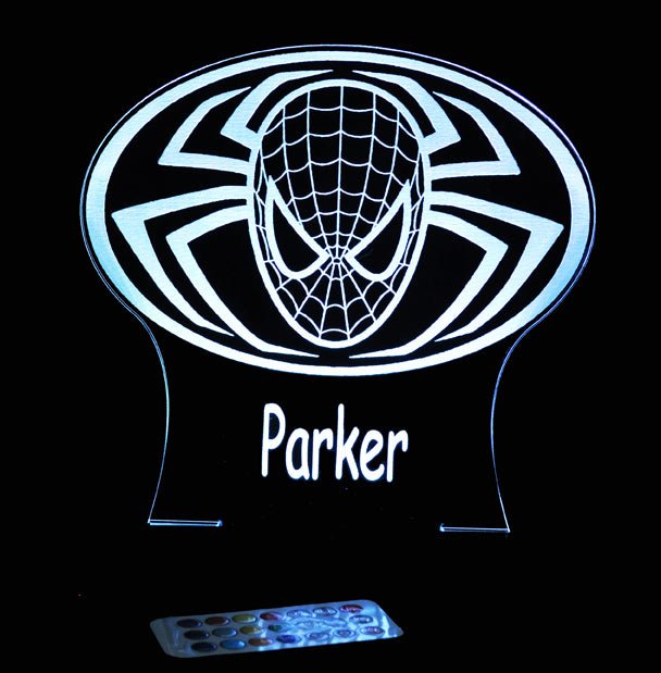 Spiderman Personalised Name - 3D LED Night Light 7 Colours + Remote Control - Kustombox