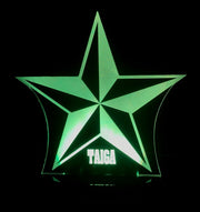 Star Shape Personalised Name - 3D LED Night Light 7 Colours + Remote Control - Kustombox