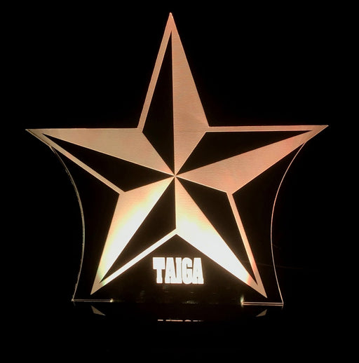 Star Shape Personalised Name - 3D LED Night Light 7 Colours + Remote Control - Kustombox