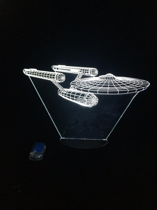 STAR TREK ENTERPRISE 3D LED Night Light 7 Colours + Remote Control - Kustombox