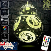 Star Wars BB-8- LED Night Light 7 Colours + Remote Control - KustomboxNight Lights & Ambient LightingKustomboxStandard Size