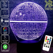 Star Wars - Imperial Death Star LED Night Light 7 Colours + Remote Control - Kustombox