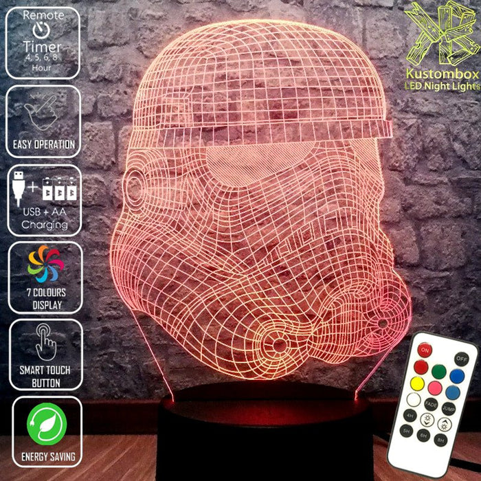 Star Wars Rebel Stormtrooper - LED Night Light 7 Colours + Remote Control - Kustombox