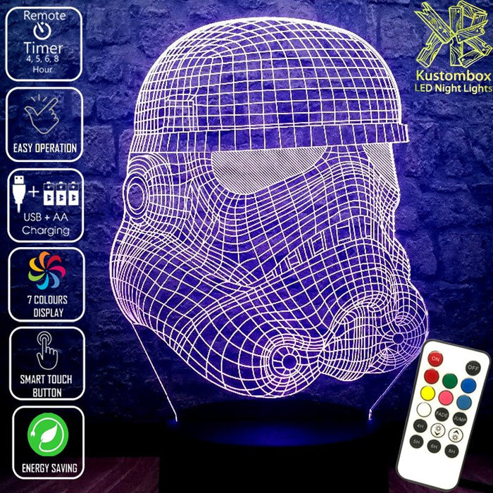 Star Wars Rebel Stormtrooper - LED Night Light 7 Colours + Remote Control - Kustombox