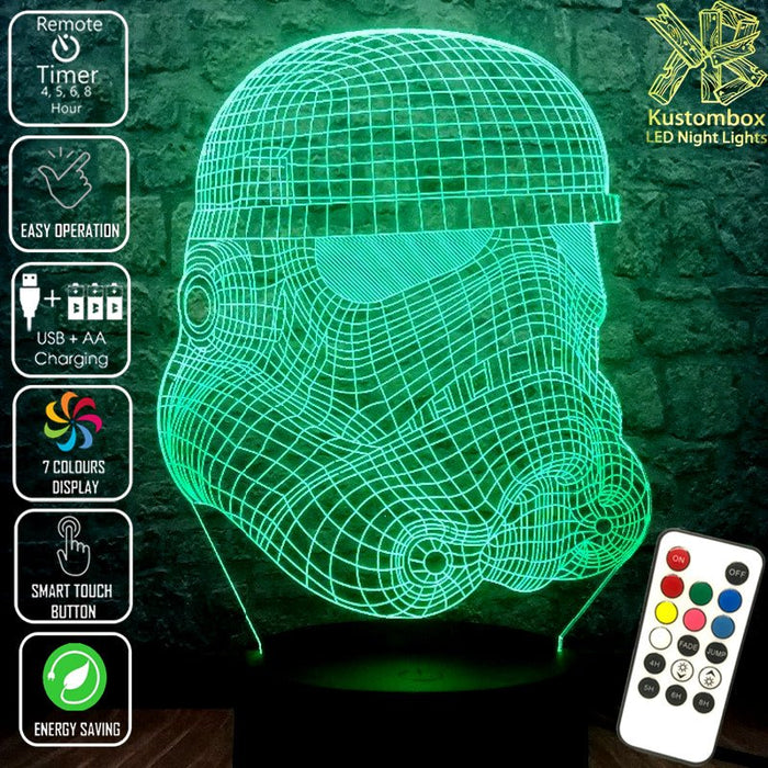 Star Wars Rebel Stormtrooper - LED Night Light 7 Colours + Remote Control - Kustombox