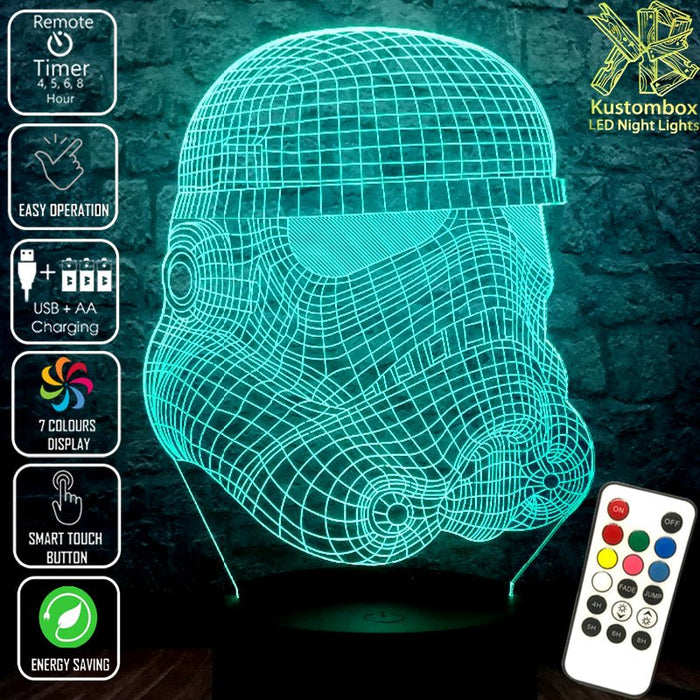 Star Wars Rebel Stormtrooper - LED Night Light 7 Colours + Remote Control - Kustombox