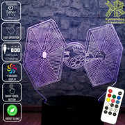 Star Wars Tie Fighter - LED Night Light 7 Colours + Remote Control - Kustombox