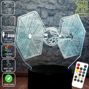 Star Wars Tie Fighter - LED Night Light 7 Colours + Remote Control - Kustombox
