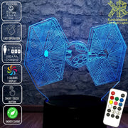 Star Wars Tie Fighter - LED Night Light 7 Colours + Remote Control - Kustombox