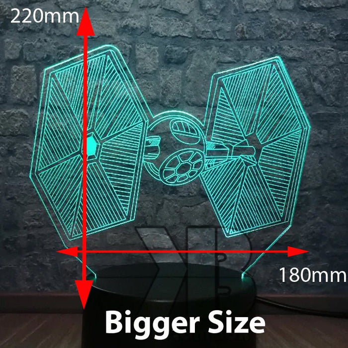 Star Wars Tie Fighter - LED Night Light 7 Colours + Remote Control - Kustombox